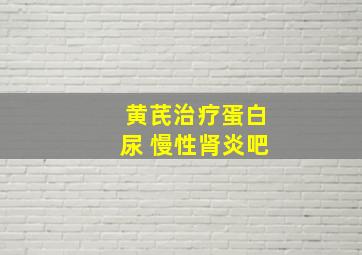 黄芪治疗蛋白尿 慢性肾炎吧